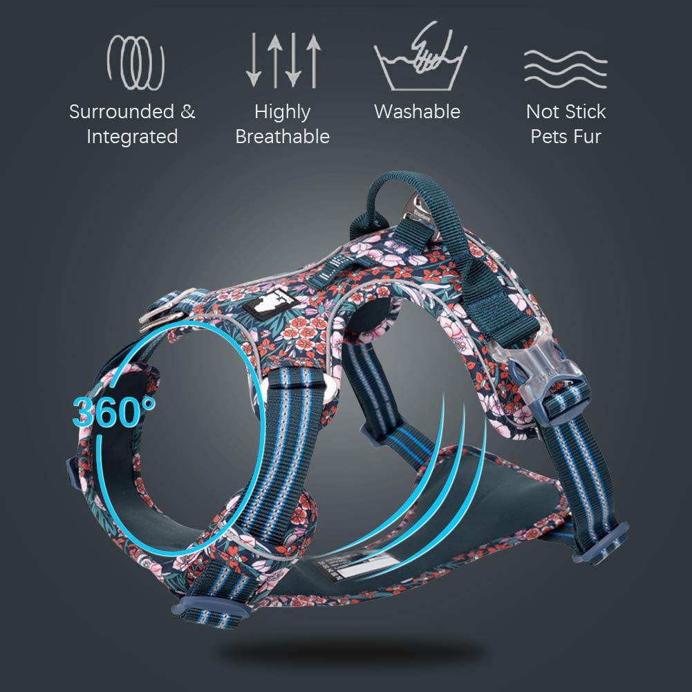 WildBloom™ – Adjustable Floral Control Dog Harness