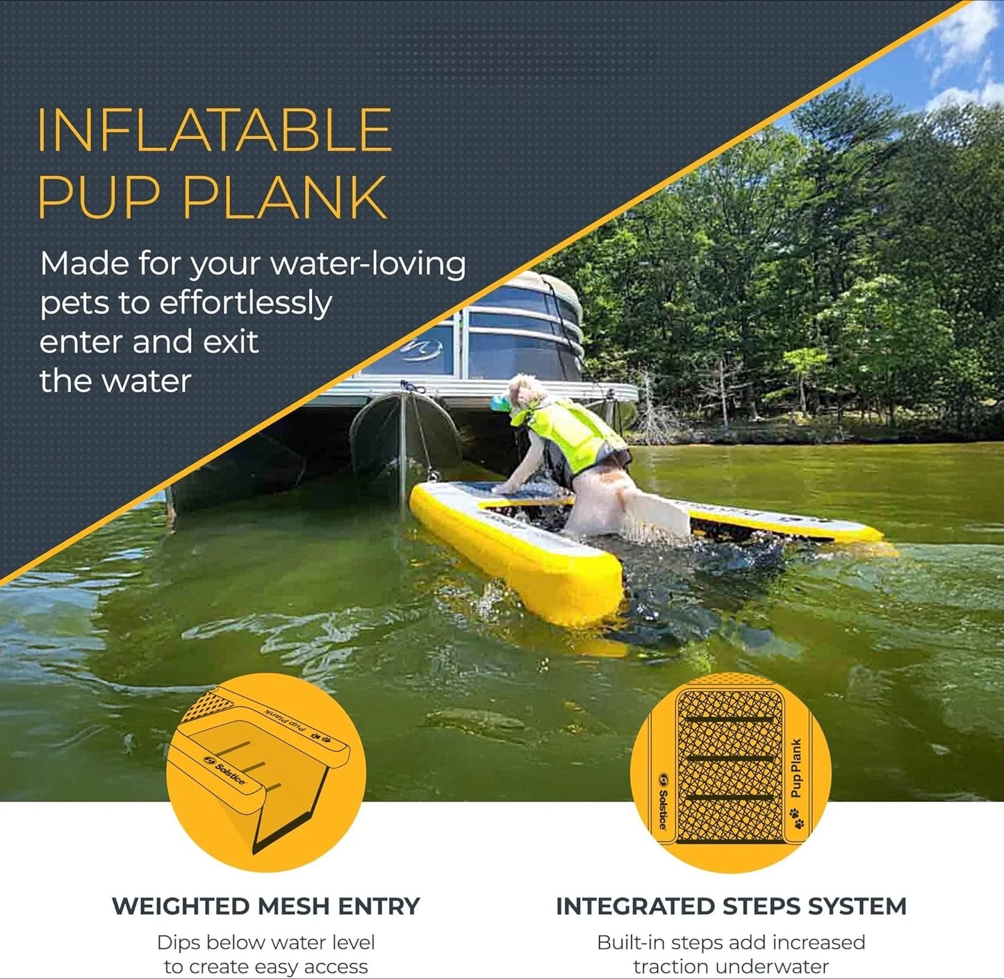 DockTrek™ – XL Inflatable Dog Water Ramp (200 lb Capacity)