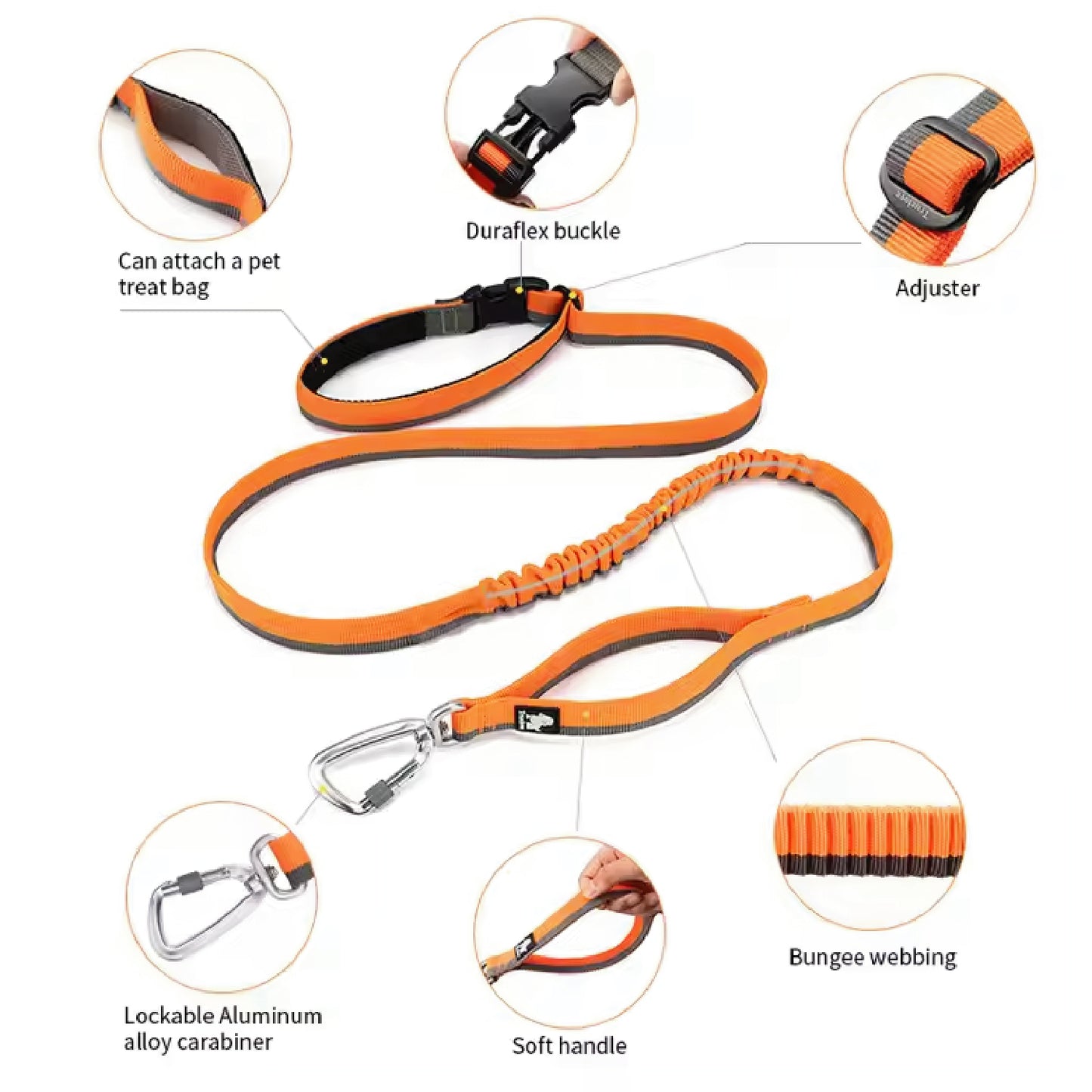 RunTrek™ – Reflective Hands-Free Dog Leash