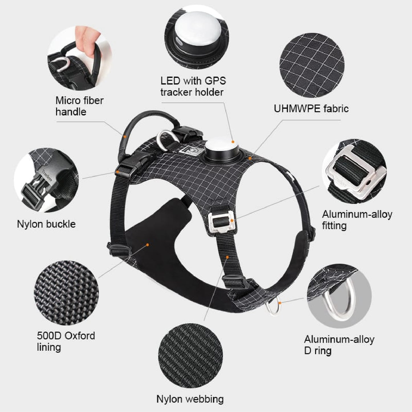 StrideLite™ - Reflective LED Harness with GPS Holder