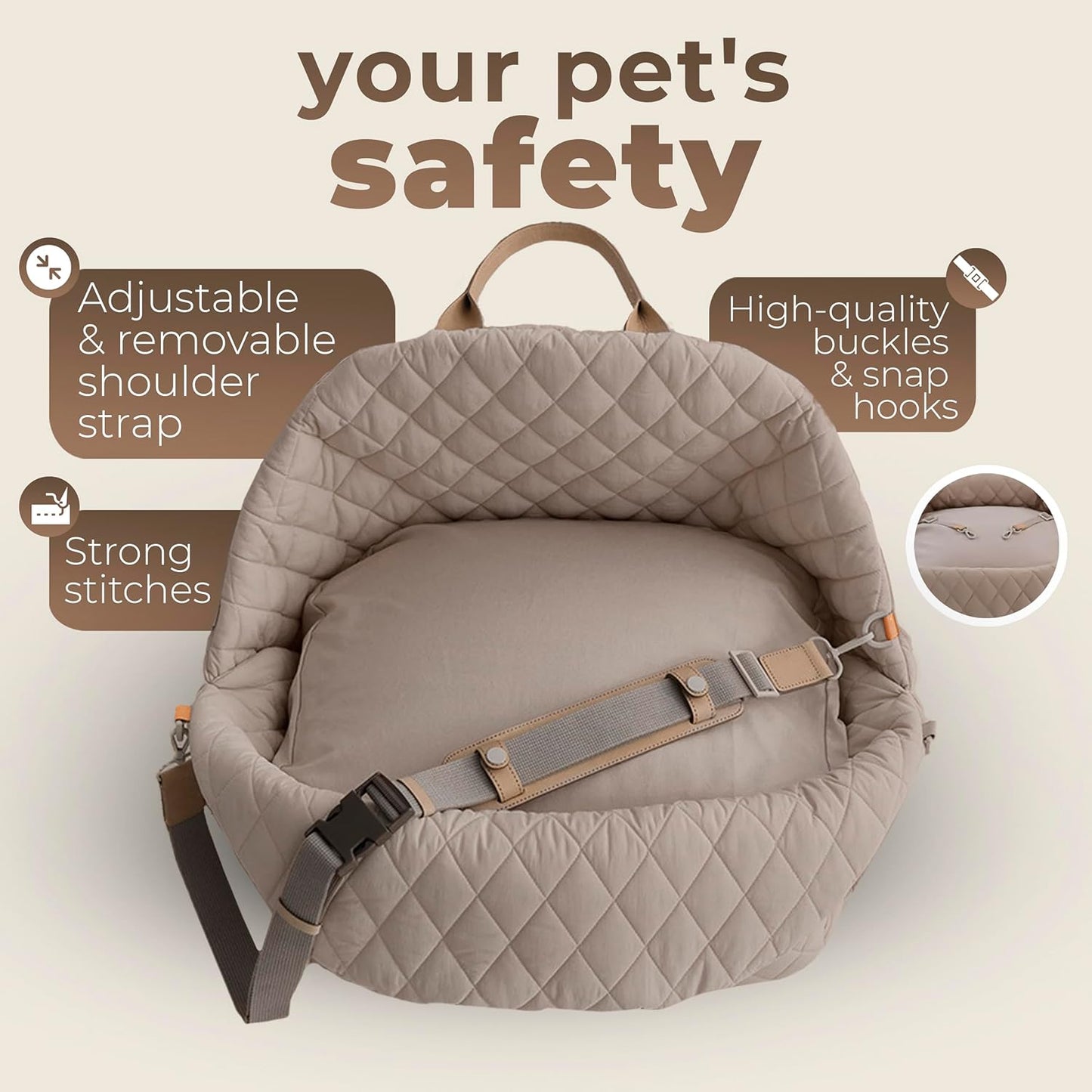 ELEGANT 3 IN 1 PET CARRIER™ – Luxury Travel Bag & Car Seat for Dogs and Cats
