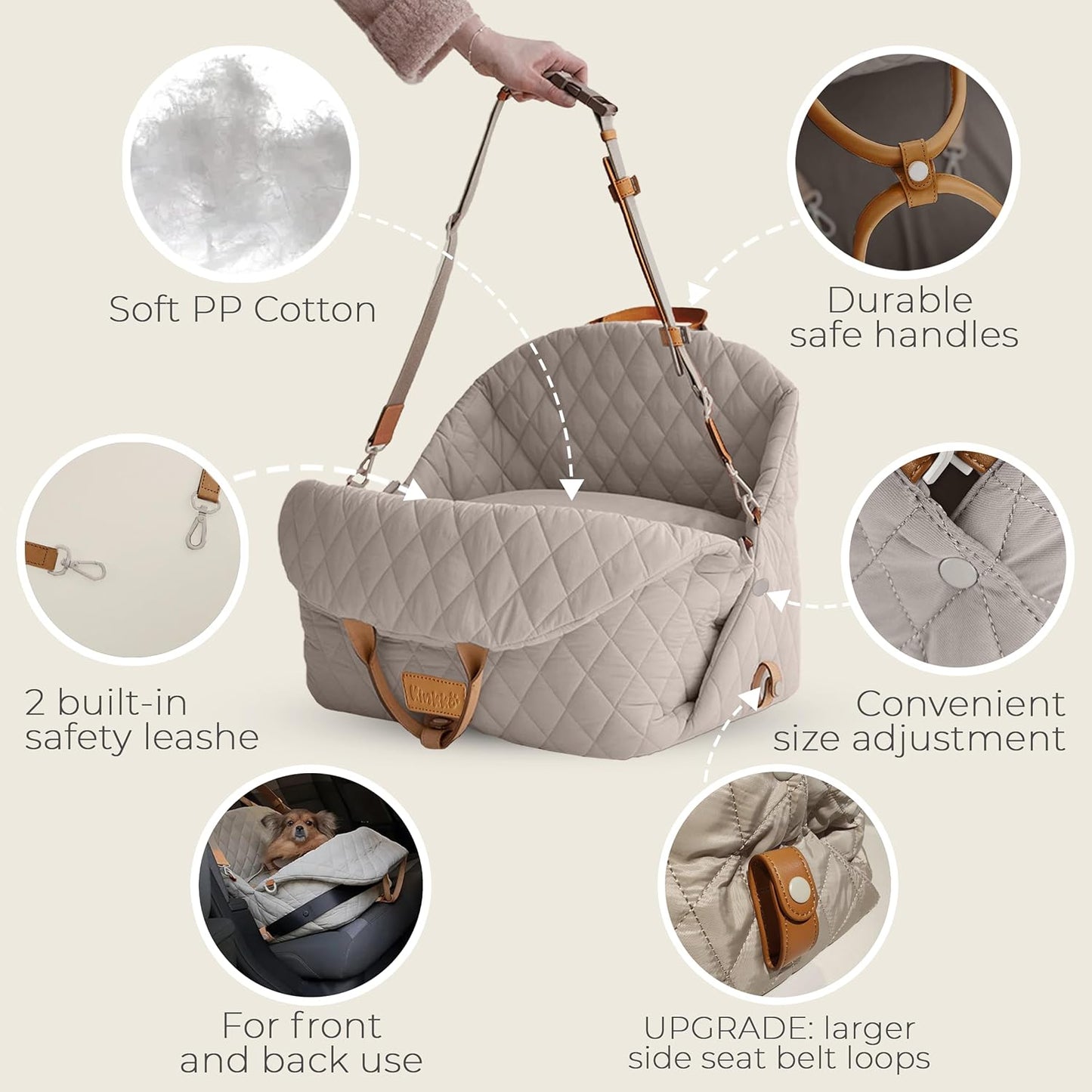 ELEGANT 3 IN 1 PET CARRIER™ – Luxury Travel Bag & Car Seat for Dogs and Cats
