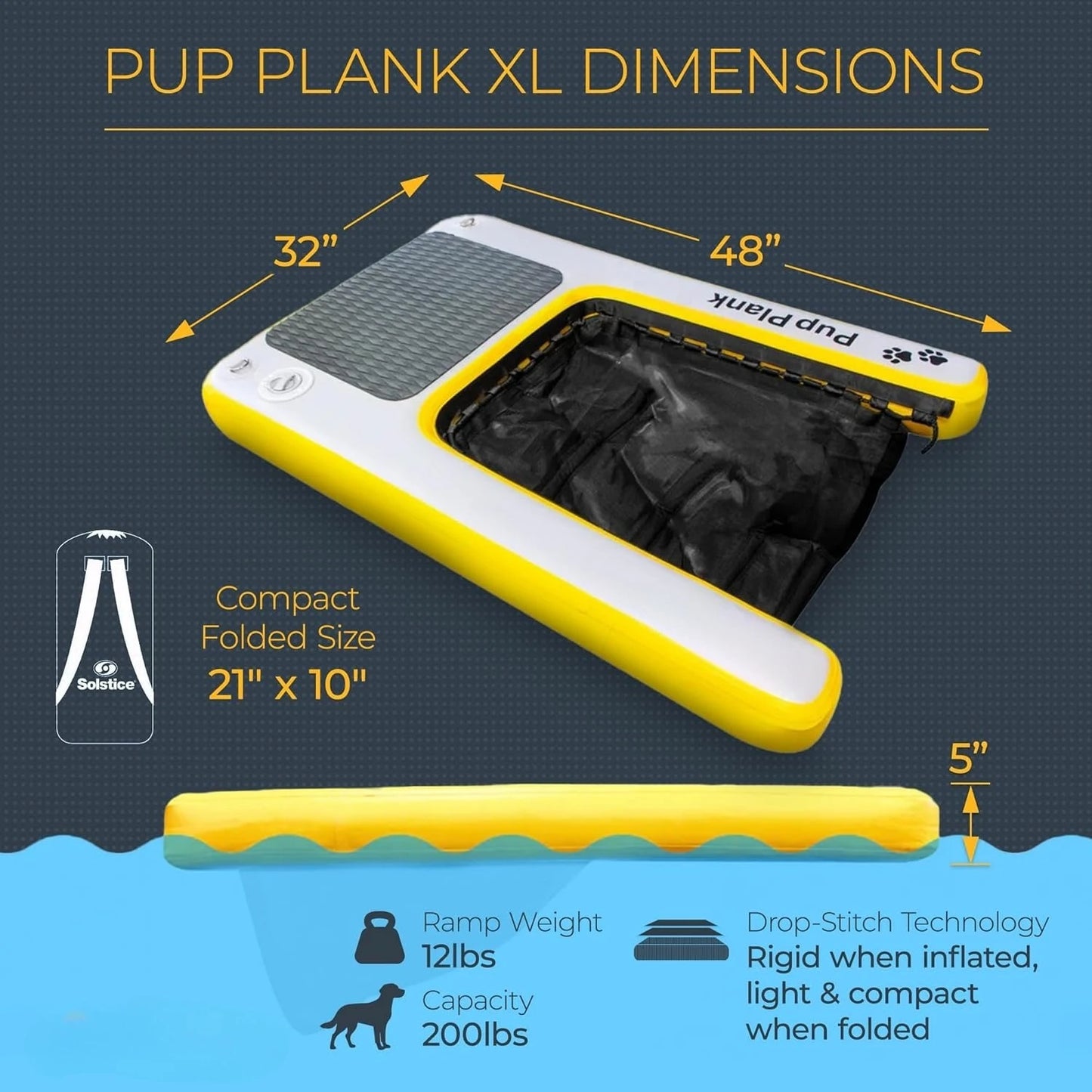DockTrek™ – XL Inflatable Dog Water Ramp (200 lb Capacity)