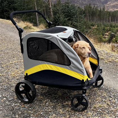 PREMIUM FOLDABLE DOG STROLLER™ – 4-Wheel Travel Cart for Small to Large Pets