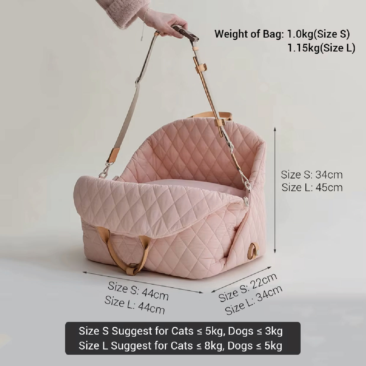 ELEGANT 3 IN 1 PET CARRIER™ – Luxury Travel Bag & Car Seat for Dogs and Cats